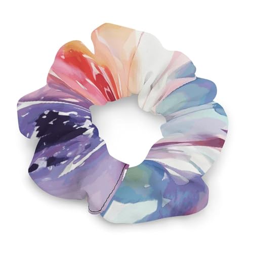 Weiche Polyester-Haargummis mit Aquarell-Blumenmuster, Haargummi für Damen und Herren, tolles Geschenk für den Urlaub von BWQSKL