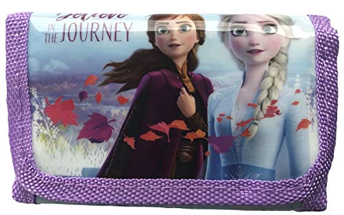 Frozen II Shiny Tri Fold Wallet Purple with Anna and Elsa von BWR