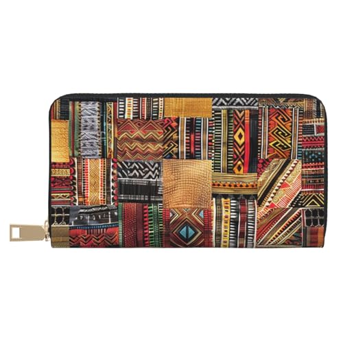 BWWHCCTI African Textile Patchwork Printed Long Wallet for Women Men - PU Leather Wallets Card Holder with Zip Coin Pocket BWWHCCTI African Textile Patchwork Printed Long Wallet for Women Men - PU Leather Wallets Card Holder with Zip Coin Pocket von BWWHCCTI