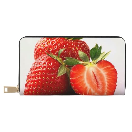 BWWHCCTI Fresh Strawberry Printed Long Wallet for Women Men - PU Leather Wallets Card Holder with Zip Coin Pocket BWWHCCTI Fresh Strawberry Printed Long Wallet for Women Men - PU Leather Wallets Card Holder with Zip Coin Pocket von BWWHCCTI