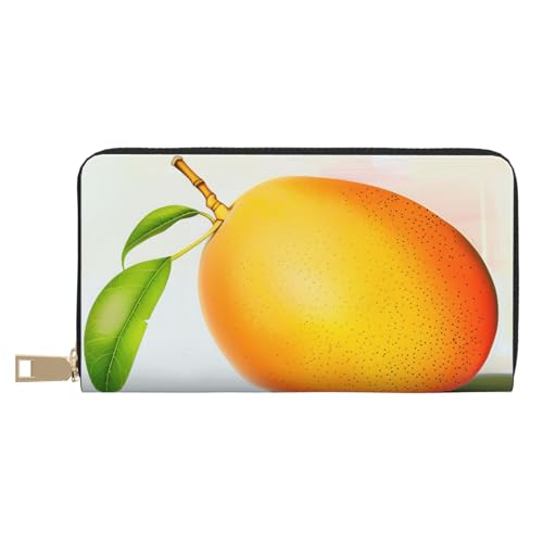 BWWHCCTI Mango Printed Long Wallet for Women Men - PU Leather Wallets Card Holder with Zip Coin Pocket von BWWHCCTI