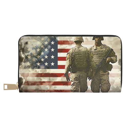 BWWHCCTI US Military Soldaten Patriotic Memorial Day Printed Long Wallet for Women Men - PU Leather Wallets Card Holder with Zip Coin Pocket BWWHCCTI US Military Soldaten Patriotic Memorial Day Printed Long Wallet for Women Men - PU Leather Wallets Card Holder with Zip Coin Pocket von BWWHCCTI