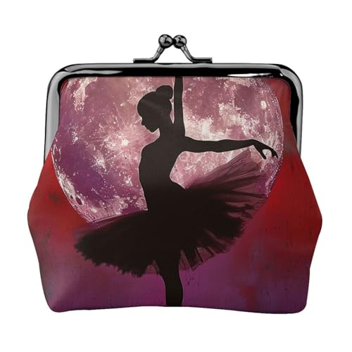 Ballerina Dance Print Münzgeldbörse für Damen, niedliches PU-Leder, Kuss-Lock-Geldbörse, Schwarz, Einheitsgröße, Muster, Schwarz , Einheitsgröße, Muster: Ballerina Dance Print Münzgeldbörse für Damen, niedliches PU-Leder, Kuss-Lock-Geldbörse, Schwarz, Einheitsgröße, Muster, Schwarz , Einheitsgröße, Muster: von BWWHCCTI