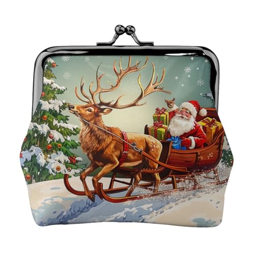 Münzgeldbörse mit Aufdruck "Merry Christmas Day" für Damen, niedliches PU-Leder, Kuss-Lock-Geldbörse, Schwarz, Einheitsgröße, Muster, Schwarz , Einheitsgröße, Muster: Münzgeldbörse mit Aufdruck "Merry Christmas Day" für Damen, niedliches PU-Leder, Kuss-Lock-Geldbörse, Schwarz, Einheitsgröße, Muster, Schwarz , Einheitsgröße, Muster: von BWWHCCTI