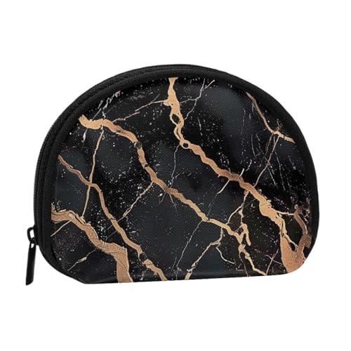Niedliche Münzgeldbörse und Mini-Beutel, Kleingeldtasche, schwarz, goldfarben, Marmor-Druck, kleine modische Geldtasche, Reißverschluss, Münztasche für Damen von BWWHCCTI