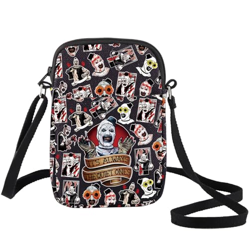BWWKTOP Art Clown Crossbody Bag Horror Clown Inspired Gift Scary Art Clown Merchandise, It's Always-xk B, Umhängetasche BWWKTOP Art Clown Crossbody Bag Horror Clown Inspired Gift Scary Art Clown Merchandise, It's Always-xk B, Umhängetasche von BWWKTOP