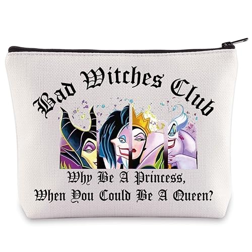 BWWKTOP Bad Witches Kosmetiktasche Bösewichte Gruppenschuss Geschenk Bösewicht Gang Reißverschluss Tasche für Frauen Mädchen, Bad Witches White, Tasche von BWWKTOP