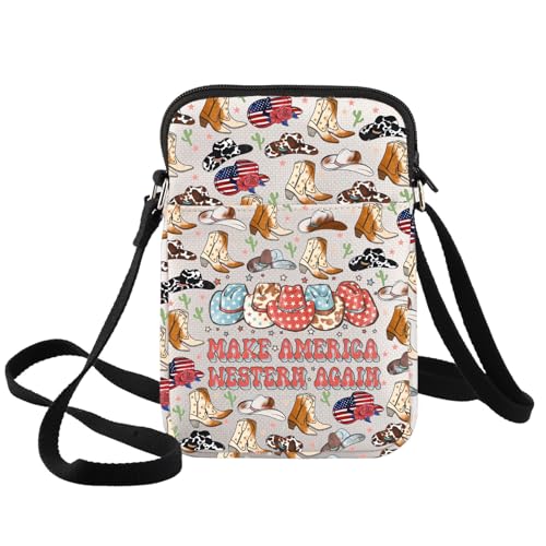 BWWKTOP Country America Crossbody Bag Cowboy Geschenk Make America Cowboy Again Umhängetasche Western Country Merch, Make America-xk B BWWKTOP Country America Crossbody Bag Cowboy Geschenk Make America Cowboy Again Umhängetasche Western Country Merch, Make America-xk B von BWWKTOP