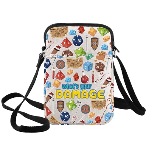 BWWKTOP Dungeon Crossbody Bag RPG Dungeon Gifts What's Your Damage Umhängetasche DND Gamer Merchandise, Your Damage-xk B BWWKTOP Dungeon Crossbody Bag RPG Dungeon Gifts What's Your Damage Umhängetasche DND Gamer Merchandise, Your Damage-xk B von BWWKTOP