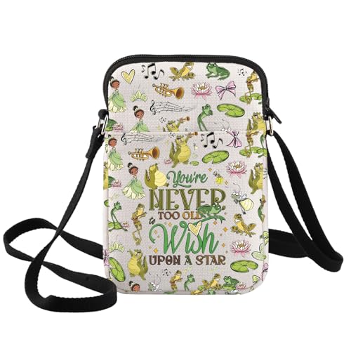 BWWKTOP Enchanted Frog Crossbody Bag Princess Lover Gift Frog Fairy Tale Adjustable Strap Bag Frosch Prince Merch, Wish Upon-xk B, Umhängetasche BWWKTOP Enchanted Frog Crossbody Bag Princess Lover Gift Frog Fairy Tale Adjustable Strap Bag Frosch Prince Merch, Wish Upon-xk B, Umhängetasche von BWWKTOP