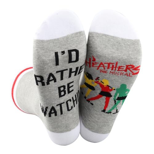 BWWKTOP Heathers Musical Socks - Unisex Erwachsene, Heather Gray, M-L, 1 Stück von BWWKTOP