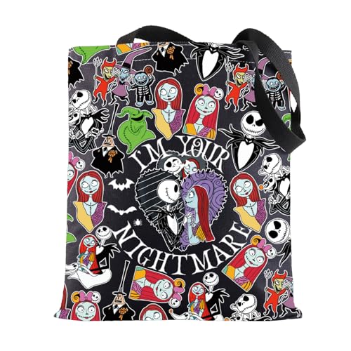 BWWKTOP Jack & Sally Umhängetasche Nightmare Santa Fans Geschenk Jack Messenger Bag Mayor & Lock Merch, Your Nightma-tg Bl von BWWKTOP