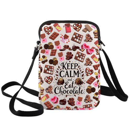 BWWKTOP Kawaii Chocolate Crossbody Bag Sweet Tooth Lover Gift Keep Calm And Eat Chocolate Umhängetasche, Chocolate-xk B, Umhängetasche BWWKTOP Kawaii Chocolate Crossbody Bag Sweet Tooth Lover Gift Keep Calm And Eat Chocolate Umhängetasche, Chocolate-xk B, Umhängetasche von BWWKTOP