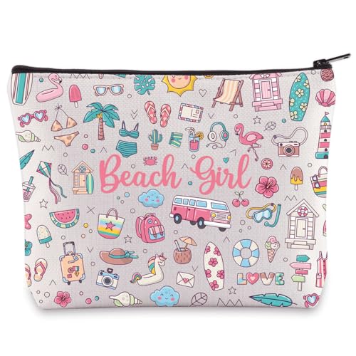 BWWKTOP Kosmetiktasche für Strandmädchen, Sommerurlaub, Geschenk, Sommerausflug, Make-up, Reißverschluss, Strand, Mädchen, Ausflug, Merchandise, Strandmädchen, Tasche von BWWKTOP