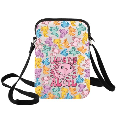 BWWKTOP Lustige Axolotl Umhängetasche Axolotl Amphibien Liebhaber Geschenke Salamander Umhängetasche Gamesolotl Merch, Alotl-xk B, Umhängetasche BWWKTOP Lustige Axolotl Umhängetasche Axolotl Amphibien Liebhaber Geschenke Salamander Umhängetasche Gamesolotl Merch, Alotl-xk B, Umhängetasche von BWWKTOP