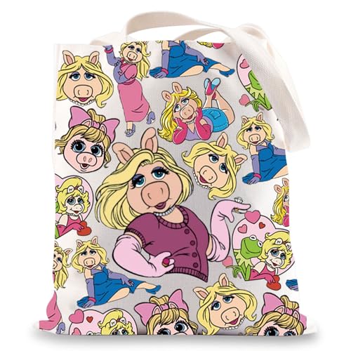 BWWKTOP Piggy Pig Crossbody Bag Kermit Frosch & Piggy Fans Geschenk Piggy Pig Umhängetasche Piggy & Frog Merch, Piggy Tg von BWWKTOP