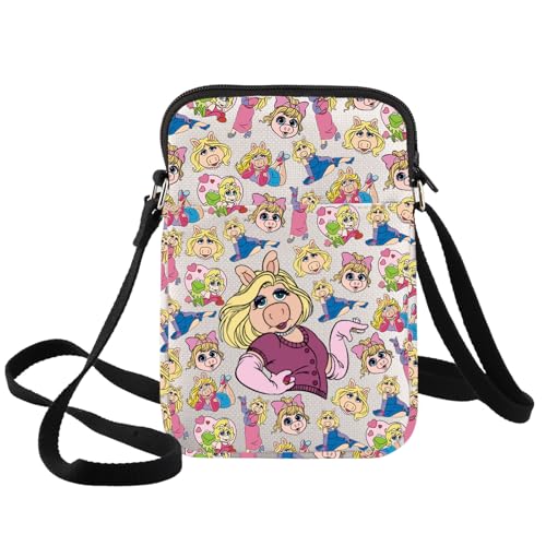 BWWKTOP Piggy Pig Crossbody Bag Frosch Puppet & Piggy Fans Geschenk Piggy Pig Umhängetasche Piggy & Frosch Merch, Piggy Xk-b, Umhängetasche von BWWKTOP