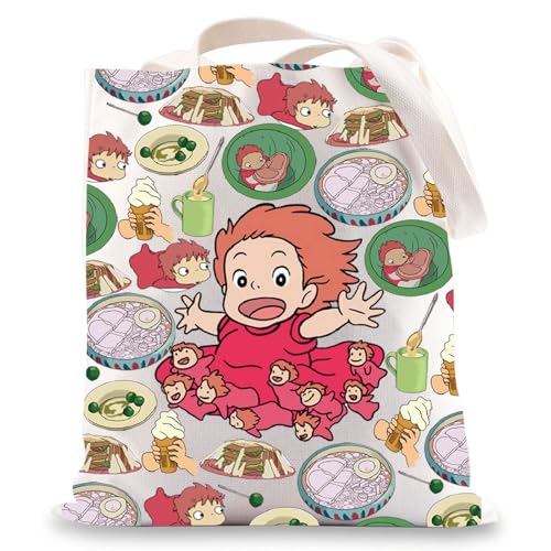 BWWKTOP Ponyo Anime Crossbody Bag Ponyo & Sosuke Geschenk Goldfisch Prinzessin Messenger Bag Kawaii Ponyo Merchandise, Ponyo Tg von BWWKTOP
