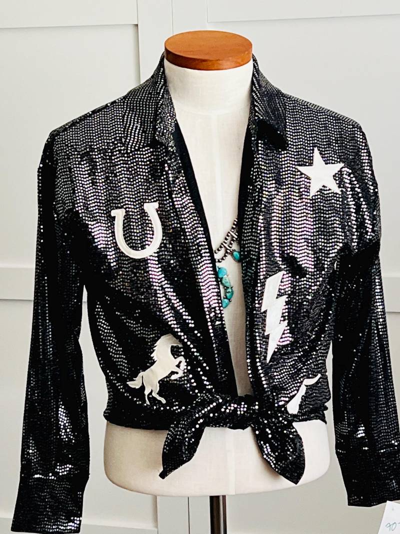 Grau Silber Metallic Western Cowboy Design Hemdjacke von BWildbyRoseDesign
