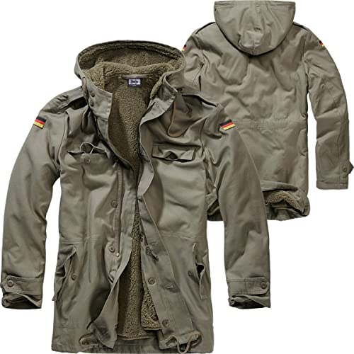 BWuM BUNDESWEHR PARKA MIT FUTTER & FLAGGEN BW FELDPARKA BORDPARKA WINTERJACKE, Größe:44 (XS), Farbe:Oliv von BWuM