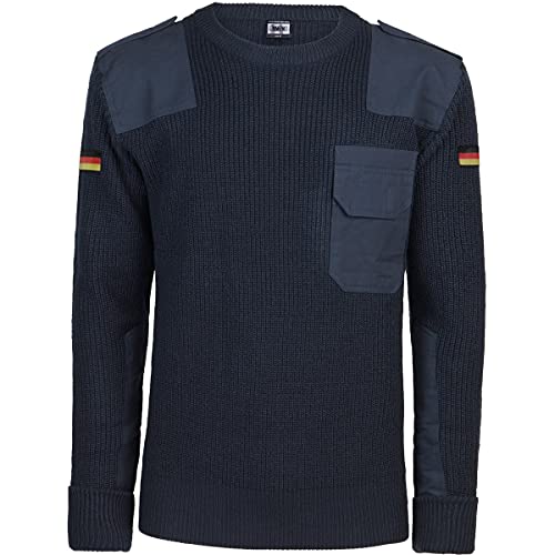 BWuM Bundeswehr Pullover mit Flaggen, Größe:XXL, Farbe:Navy Blau von BWuM