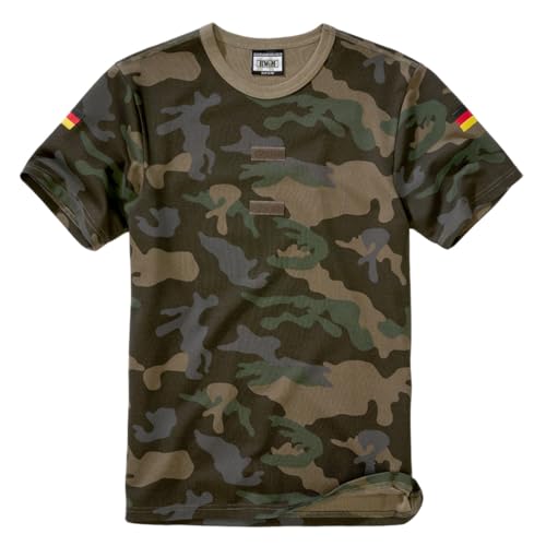 BWuM Bundeswehr Tropenshirt Camouflage mit Flaggen & Klett, Größe:10 (4XL), Farbe:Darkcamo von BWuM