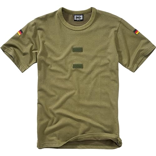 BWuM Bundeswehr Tropenshirt mit Flaggen & Klett, Größe:3 (XS), Farbe:Oliv von BWuM