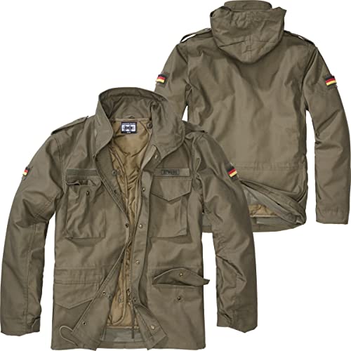 BWuM Feldjacke M65 + Patch & Flaggen, Größe:4XL, Farbe:Oliv von BWuM