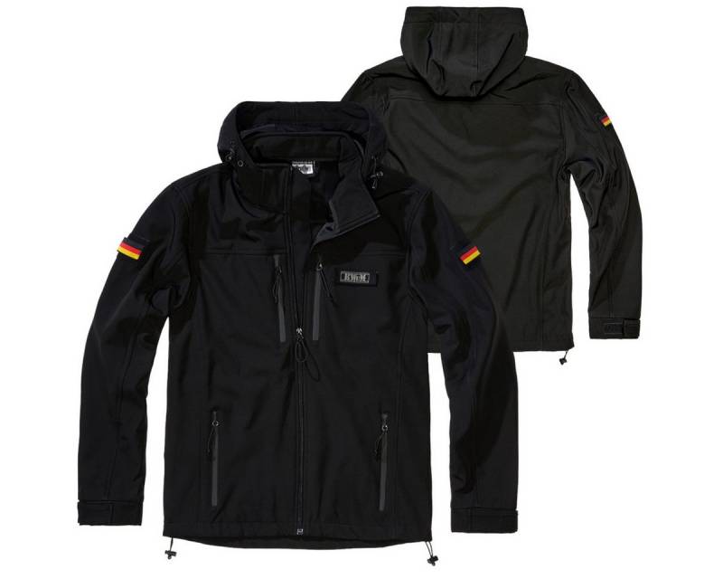 BWuM Outdoorjacke BWuM Tactical Softshell Jacke + Patch & Flaggen von BWuM