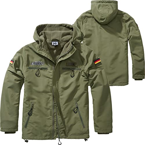 BWuM Tactical Windbreaker Zipper Fleece + Patch & Flaggen, Größe:4XL, Farbe:Oliv von BWuM