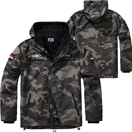 BWuM Tactical Windbreaker Zipper Fleece + Patch & Flaggen, Größe:6XL, Farbe:Darkcamo von BWuM