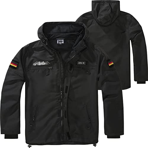 BWuM Tactical Windbreaker Zipper Sommer + Patch & Flaggen, Größe:4XL, Farbe:Schwarz von BWuM