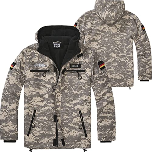 BWuM Tactical Windbreaker Zipper Fleece + Patch & Flaggen, Größe:5XL, Farbe:AT-Digital von BWuM