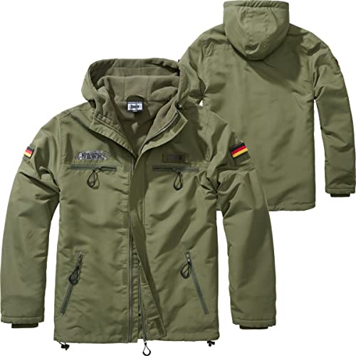 BWuM Tactical Windbreaker Zipper Fleece + Patch & Flaggen, Größe:6XL, Farbe:Oliv von BWuM