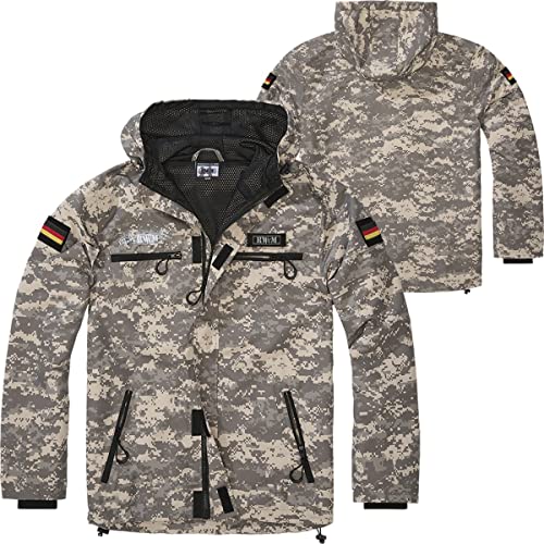 BWuM Tactical Windbreaker Zipper Sommer + Patch & Flaggen, Größe:3XL, Farbe:AT-Digital von BWuM