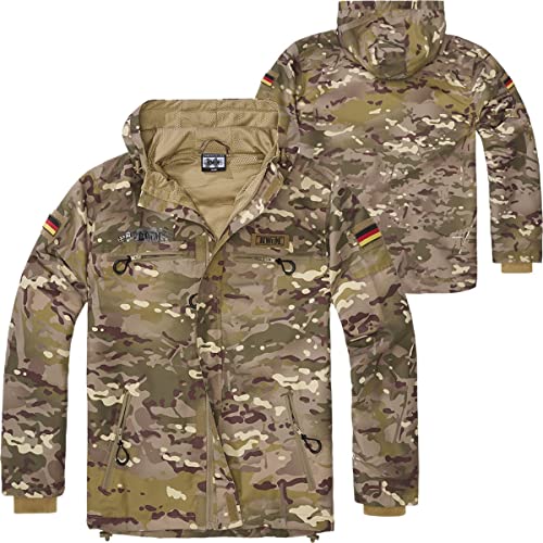 BWuM Tactical Windbreaker Zipper Sommer + Patch & Flaggen, Größe:4XL, Farbe:Tacticalcamo von BWuM