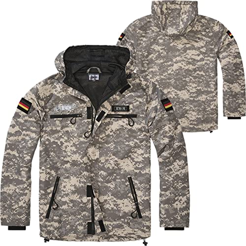 BWuM Tactical Windbreaker Zipper Sommer + Patch & Flaggen, Größe:7XL, Farbe:AT-Digital von BWuM
