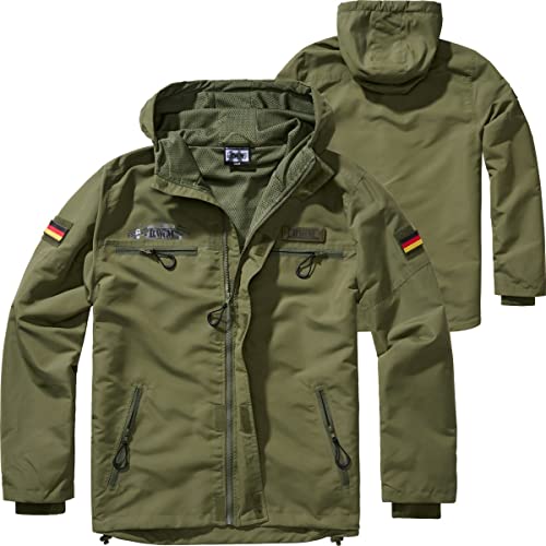 BWuM Tactical Windbreaker Zipper Sommer + Patch & Flaggen, Größe:7XL, Farbe:Oliv von BWuM