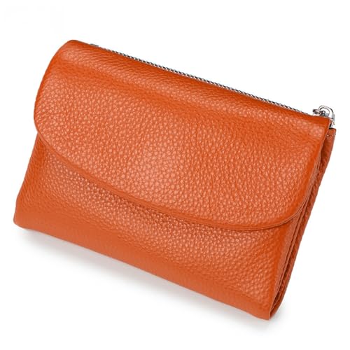 BXCZEDW Joyfullygo Damen-Geldbörse aus Rindsleder, Unisex, Kieselleder, 13 cm, kurzer Kreditkartenhalter, Damen-Geldbörse, Leder-Clutch, für Münzen, Ausweise, Orange, Einheitsgröße, Casual BXCZEDW Joyfullygo Damen-Geldbörse aus Rindsleder, Unisex, Kieselleder, 13 cm, kurzer Kreditkartenhalter, Damen-Geldbörse, Leder-Clutch, für Münzen, Ausweise, Orange, Einheitsgröße, Casual von BXCZEDW