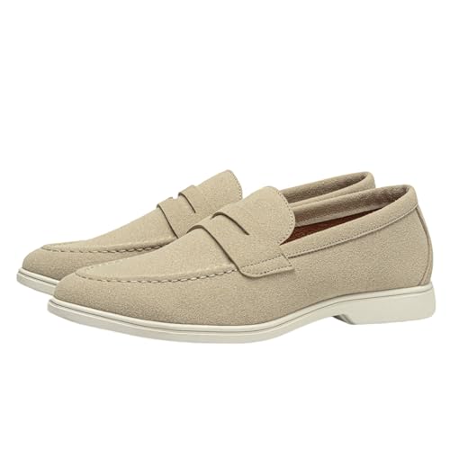 Herren-Slipper und Mokassins, Freizeitschuhe, handgenäht, bequeme Schlupfschuhe zum Autofahren, Urlaub, Arbeiten, beige, 40 EU Herren-Slipper und Mokassins, Freizeitschuhe, handgenäht, bequeme Schlupfschuhe zum Autofahren, Urlaub, Arbeiten, beige, 40 EU von BXCZEDW