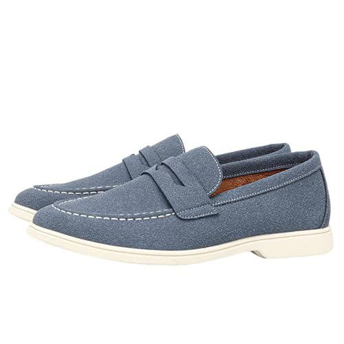 Herren-Slipper und Mokassins, Freizeitschuhe, handgenäht, bequeme Schlupfschuhe zum Autofahren, Urlaub, Arbeiten, blau, 40 EU Herren-Slipper und Mokassins, Freizeitschuhe, handgenäht, bequeme Schlupfschuhe zum Autofahren, Urlaub, Arbeiten, blau, 40 EU von BXCZEDW
