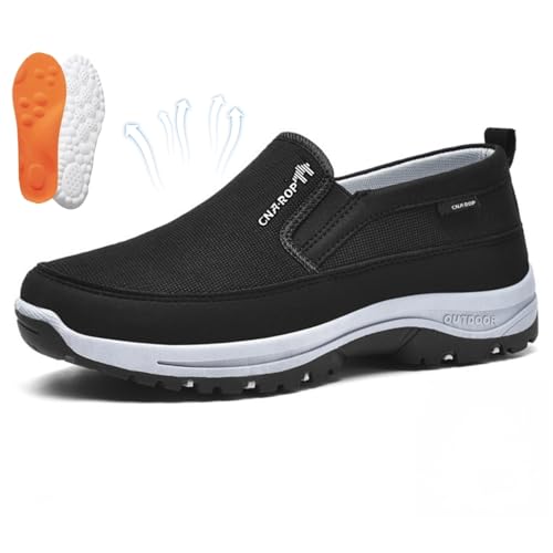 Orthowalkway Herren-Schuhe, Slip-On-Canvas-Slipper mit Fußgewölbeunterstützung, Orthowalk-Schuhe, Netzstoff, atmungsaktiv, orthopädische Sneaker, Schwarz , 38 EU Orthowalkway Herren-Schuhe, Slip-On-Canvas-Slipper mit Fußgewölbeunterstützung, Orthowalk-Schuhe, Netzstoff, atmungsaktiv, orthopädische Sneaker, Schwarz , 38 EU von BXCZEDW