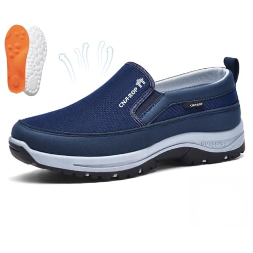 Orthowalkway Herren-Schuhe, Slip-On-Canvas-Slipper mit Fußgewölbeunterstützung, Orthowalk-Schuhe, Netzstoff, atmungsaktiv, orthopädische Sneaker, blau, 38 EU Orthowalkway Herren-Schuhe, Slip-On-Canvas-Slipper mit Fußgewölbeunterstützung, Orthowalk-Schuhe, Netzstoff, atmungsaktiv, orthopädische Sneaker, blau, 38 EU von BXCZEDW
