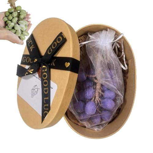 Traubenseife an einem Seil, natürliche manuelle Trauben-Cluster-Seife für Männer und Frauen, dekoratives Geschenk für Duschen, Taufen und Zuhause, Spa, frische Luft (Violett, 40 Stück + Box) von BXCZEDW