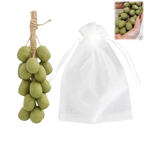 Traubenseife an einem Seil, natürliche manuelle Traubencluster-Seife für Männer und Frauen, dekoratives Geschenk für Duschen, Taufen und Zuhause, Spa, frische Luft (Grün, 20 Stück) von BXCZEDW