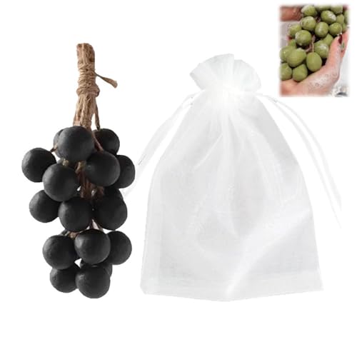 Traubenseife an einem Seil, natürliche manuelle Traubencluster-Seife für Männer und Frauen, dekoratives Geschenk für Duschen, Taufen und Zuhause, Spa, frische Luft (Schwarz, 20 Stück) von BXCZEDW