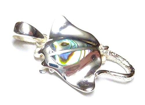 BXG Schmuck Anhänger Silber, Motiv Rochen, Abalone Muschel, Sterlingsilber, Unisex von BXG Schmuck