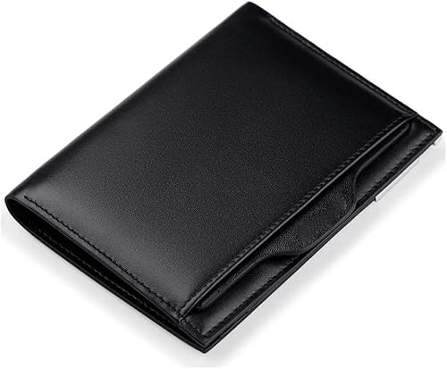 BXGGXBYSW Brieftaschen Herren Ausweis Fenster Block Wallet Double Fold Top Flip Oversized Travel Wallet ID Driver Card Holder Schwarz, Schwarz von BXGGXBYSW