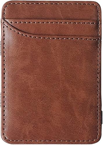 BXGGXBYSW Kartengeldbörse Modische schlanke Herren-Ledergeldbörse Designer-Kreditkartenhalter weiblich Kleiner Geldscheinklammer (Farbe: Braun) von BXGGXBYSW