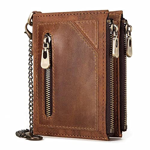 BXGGXBYSW Ledergeldbörse, Retro-Münzfach mit großem Fassungsvermögen, RFID-blockierender Kreditkartenhalter, zarter Geldscheinclip, Reichtum Tasche für Herren (Farbe: B), B von BXGGXBYSW